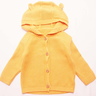 Tmavě žlutý svetřík s kapucí Mothercare